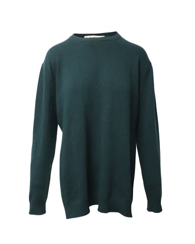 Marni Long Sleeve High Low Sweater in Green Wool
