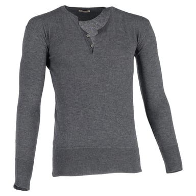 Bottega Veneta Half-Buttoned Sweater in Grey Wool