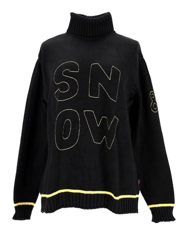 Dolce & Gabbana SNOW High Neck Knit Sweater in Black Print Wool