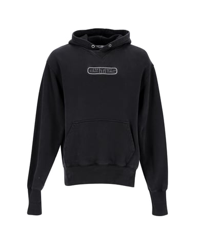 Eytys Lewis Logo-Patch Hoodie in Black Organic Cotton