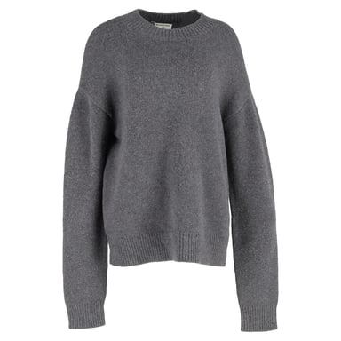 Balenciaga Knitted Crewneck Sweater in Grey Wool