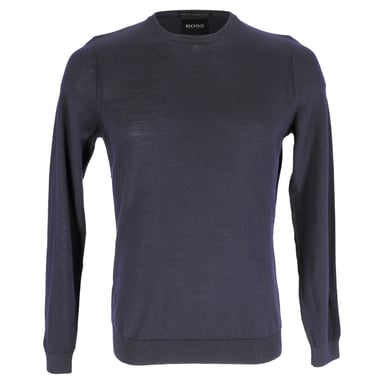 Boss Hugo Boss Sweater in Navy Blue Virgin Wool