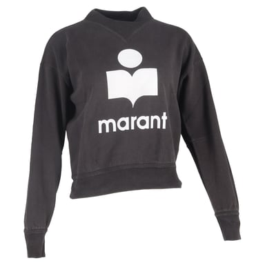 Isabel Marant Etoile Logo-Print Sweater in Black Cotton