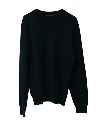 Dolce & Gabbana V-ringad tröja i grön kashmir