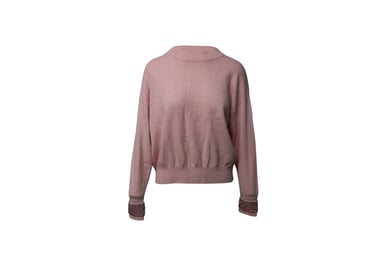 Alexander Wang Sweater with Crystal Cuffs in Pink Wool