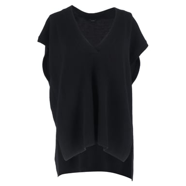 Joseph V-neck Knit Vest in Black Cashmere