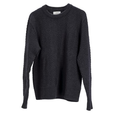 Mr P. Ribbed Sweater in Grey Merino Wool