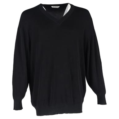 Balenciaga V-neck Sweater in Black Viscose