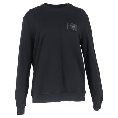 Fendi Crew Neck Sweatshirt in Black Cotton