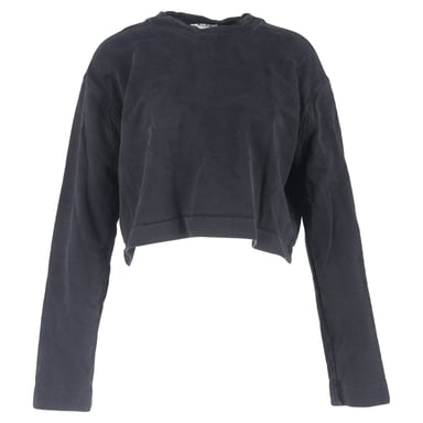 Acne Studios Crewneck Cropped Sweater in Black Cotton