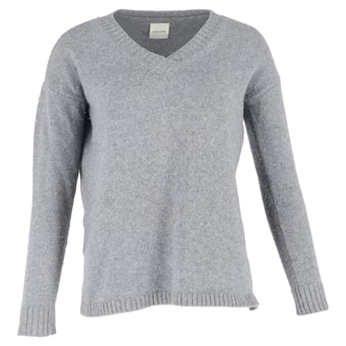 Anine Bing V-Neck Sweater in Grey Wool