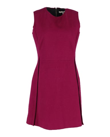 Victoria Beckham Sleeveless Mini Dress in Red Violet Wool