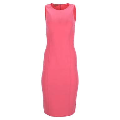 Michael Kors Sleeveless Midi Bodycon Dress in Pink Wool