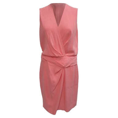 Diane Von Furstenberg Wrap-Effect Knee-Length Dress in Pink Triacetate