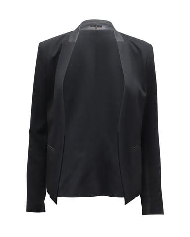 Theory Collarless Blazer in Black Polyester