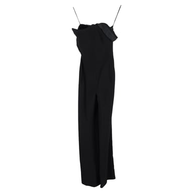 Roland Mouret Wide-Leg Jumpsuit in Black Viscose