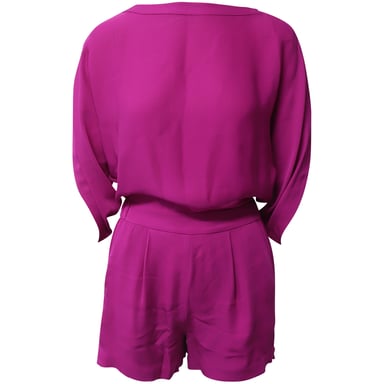 Diane Von Furstenberg Romper in Purple Silk