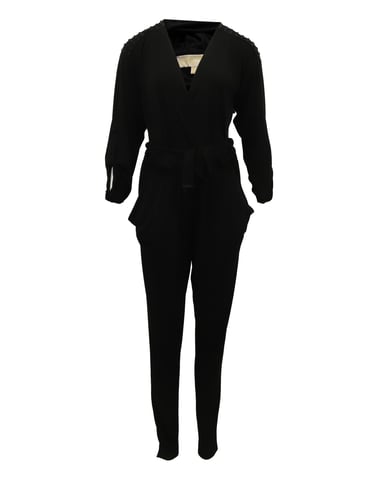 Michael Kors Studded Stretch-Jersey Jumpsuit in Black Polyester