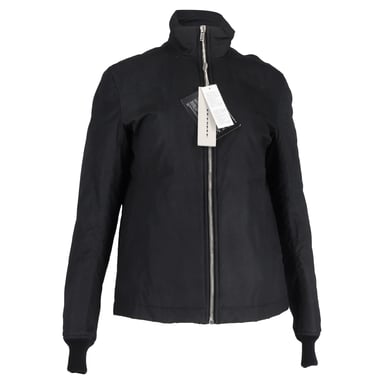 Rick Owens Zipped Parka Jacket in Black Cotton