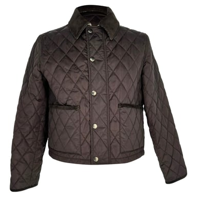 Burberry Cropped Quilted Jacket in Brown Polyamide