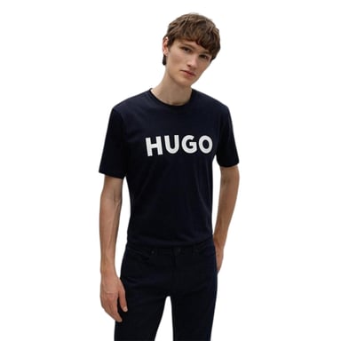Hugo Mens Dulivio Contrast Logo T-Shirt (Black Iris Navy/White)