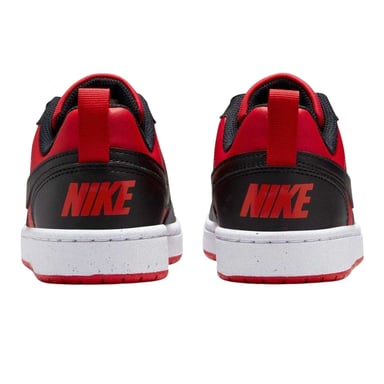 Nike Borough Low Recraft leren platte sneakers voor kinderen (Rood, Zwart)