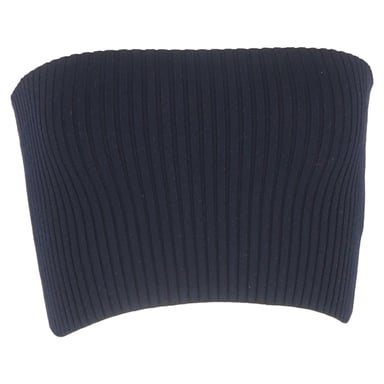 Chloé Ribbed Knit Tube Top in Navy Blue Wool