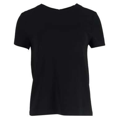 Diane von Furstenberg Melissa Short-Sleeve Back Zip Top in Black Triacetate