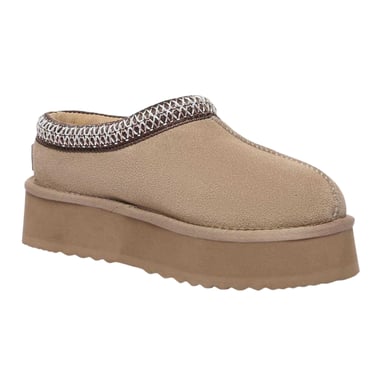 EverAu Womens/Ladies Wonga Cow Suede Platform Slippers (Sand)