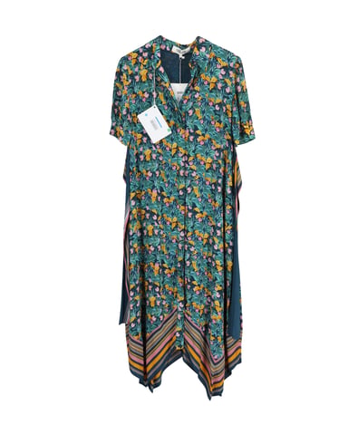 Diane von Furstenberg Kendyl Printed Belted Midi Dress in Multicolor Viscose