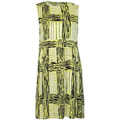Diane Von Furstenberg Hayley Printed Casual Dress in Yellow Cotton