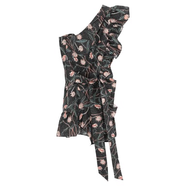 Isabel Marant One Shoulder Lavern Mini Dress in Floral Print Cotton