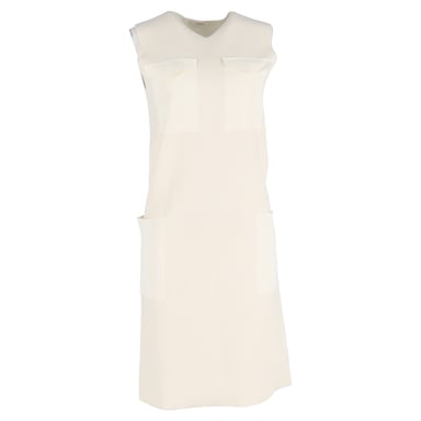 Celine Four-Pocket Sleeveless Midi Dress in Cream Viscose