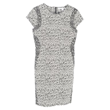 Diane von Furstenberg Snake Wave Sheath Mini Dress in White Cotton