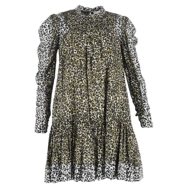 Ulla Johnson Amira Leopard-Print Mini Dress in Multicolor Cotton