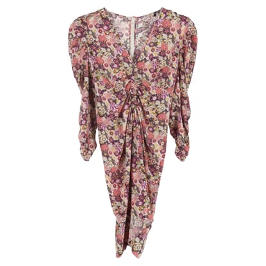 Isabel Marant Celina Floral Print Mini Dress in Multicolor Silk
