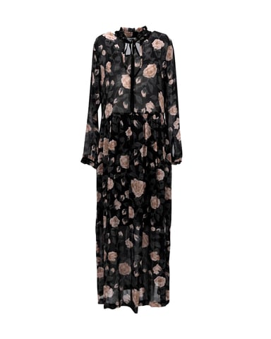 Ganni Carlton Georgette Maxi Dress in Floral Print Viscose