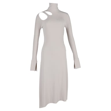 Victoria Beckham Cutout Midi Dress in Bone Viscose