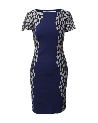 Diane Von Furstenberg Queen Tilda Dress in Navy Blue Viscose