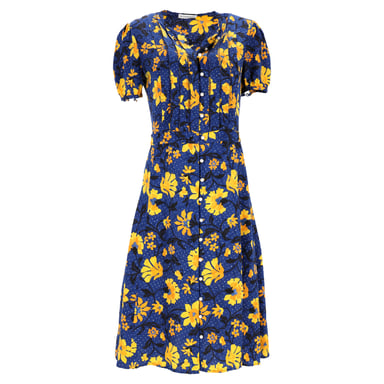 Altuzarra Madelena Printed Buttoned Midi Dress in Multicolor Silk