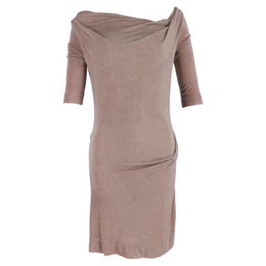 Vivienne Westwood Asymmetric Neckline Midi Dress in Brown Viscose