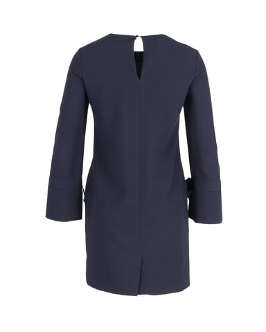 Iris & Ink Sleeve Bow Tunic Dress in Navy Polyester