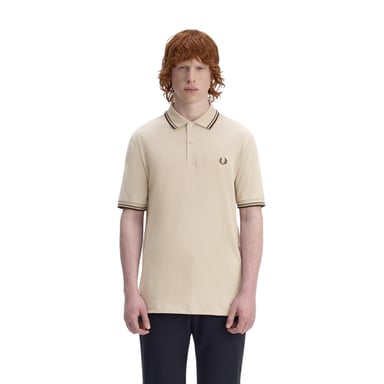 Fred Perry Mens Twin Tip Polo Shirt (Warm Beige)