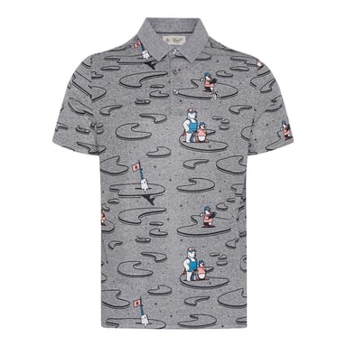 Original Penguin Mens Patterned Regular Polo Shirt (Quiet Shade)