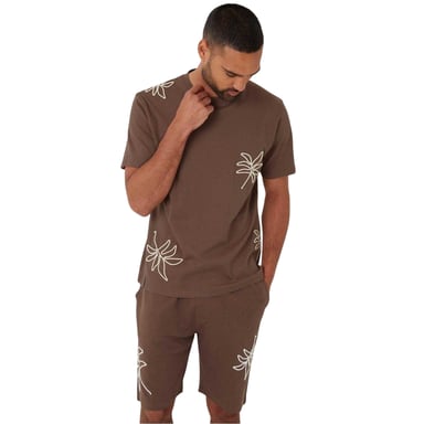 Threadbare Mens Floral Pattern Shorts (Mustang Brown)