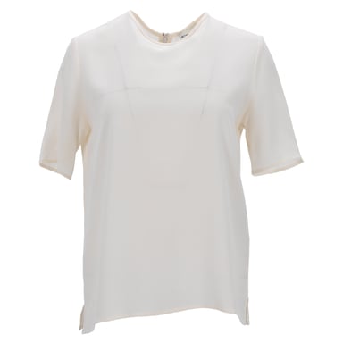 Etro Short Sleeve Blouse in White Silk
