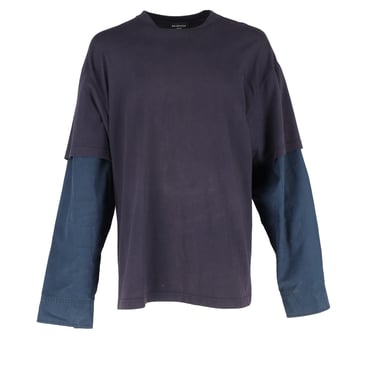 Balenciaga Layered Long Sleeve T-shirt in Multicolor Cotton