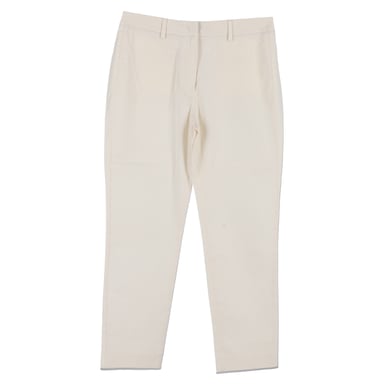 Weekend Max Mara Straight-Leg Trousers in White Cotton