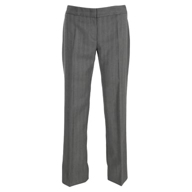 Alexander McQueen Straight Leg Trousers in Grey Wool