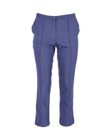 Diane Von Furstenberg Pintucked Pants in Blue Viscose